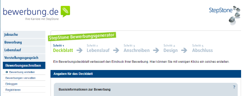 bewerbung.de német önéletrajz készítő